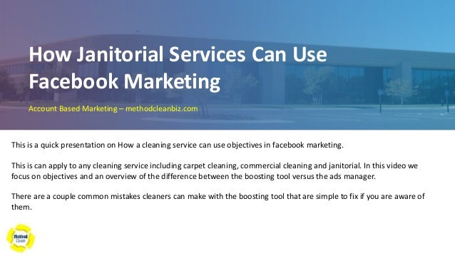how janitorial services can use facebook marketing ads marketing cleaning services