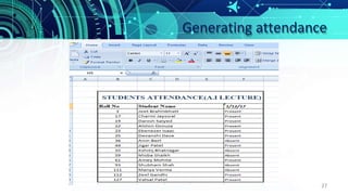 Generating attendance
27
 