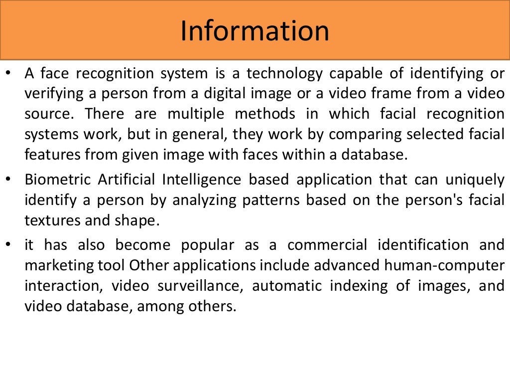 Background of the study face recognition picture