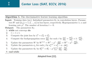 Center Loss (SIAT, ECCV, 2016)
Adopted from [22].
 