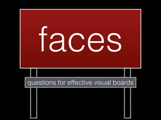 faces
questions for effective visual boards
 