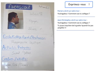 Exprimez-vous  ! Florian a écrit sur votre mur : Youhagabou ! Comment vas-tu collègue ? Jean-Christophe a écrit sur votre mur : Youhagabou ! Comment vas-tu collègue ? Tu joues trop bien de la gratte !quand t’es pas amplifié !!! 