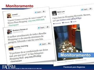 Facebook para Negócios
Monitoramento
Monitoramento
 