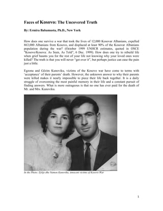 Faces of kosovo: The uncovered truth | PDF