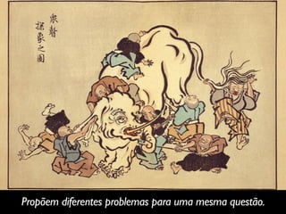 Propõem diferentes problemas para uma mesma questão.
 