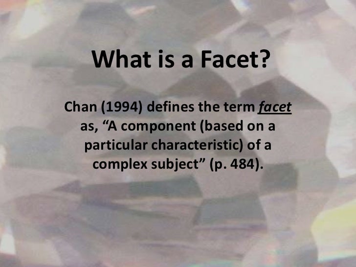 faceted classification system in libraries meaning of facet
