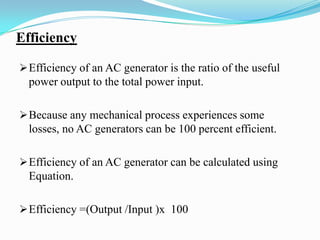 This oscillation of voltage and current takes the shape of a sine wave.Figure 2 - Comparison of DC and AC Generator Outputs