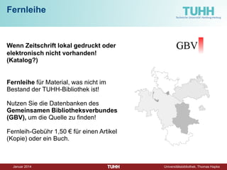 Dezember 2014 Universitätsbibliothek, Thomas Hapke 
Volltext via Fernleihe!  
