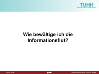 Dezember 2014 Universitätsbibliothek, Thomas Hapke 
Spielen mit Suchbegriffen in der Fach-Datenbank TEMA 1 
 