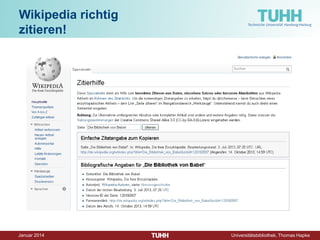 Dezember 2014 Universitätsbibliothek, Thomas Hapke 
Welche Zitationsstil- Formen gibt es? 
Nachweise im Text 
Autor Jahr (Doe, Smith 2009: 14) 
Referenznummer [34] 
Referenzkürzel [DoS09:14] 
Nachweise in Fußnoten 
Autor Jahr Doe, Smith 2009: 14 
Vollbeleg Jane Doe, Mia Smith: E-Learning. London 2009, p. 14 
Autor-Jahr-System auch als Harvard-System bezeichnet. Bekannter Vertreter = APA-Style. 
Vollbeleg in Fußnoten auch als Oxford-System bezeichnet. Bekannter Vertreter = Chicago- Manual of Style 
Bei Citavi: Am Anfang entscheiden, ob … 
Quelle der Abbildung:  