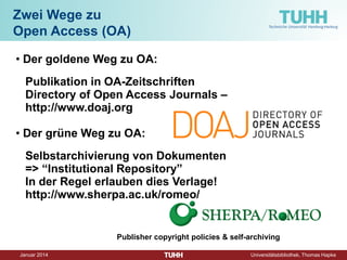 Dezember 2014 Universitätsbibliothek, Thomas Hapke 
Kurznachweis in Fußnote  