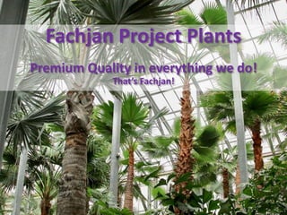 Fachjan Project Plants
Premium Quality in everything we do!
That’s Fachjan!
 