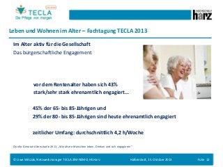 Leben und Wohnen im Alter – Fachtagung TECLA 2013
Im Alter aktiv für die Gesellschaft
Das bürgerschaftliche Engagement

vo...