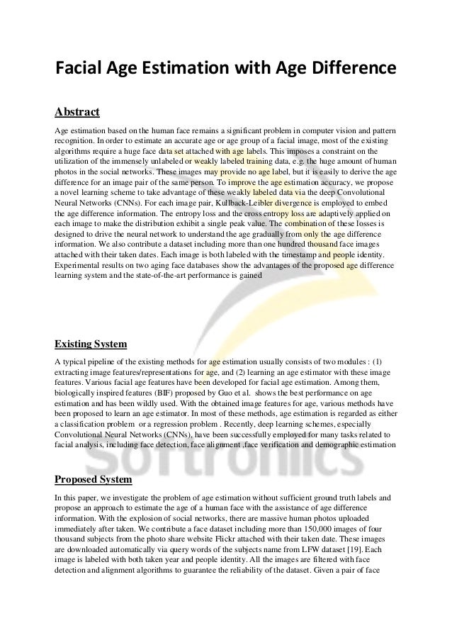 Facial age estimation with age difference