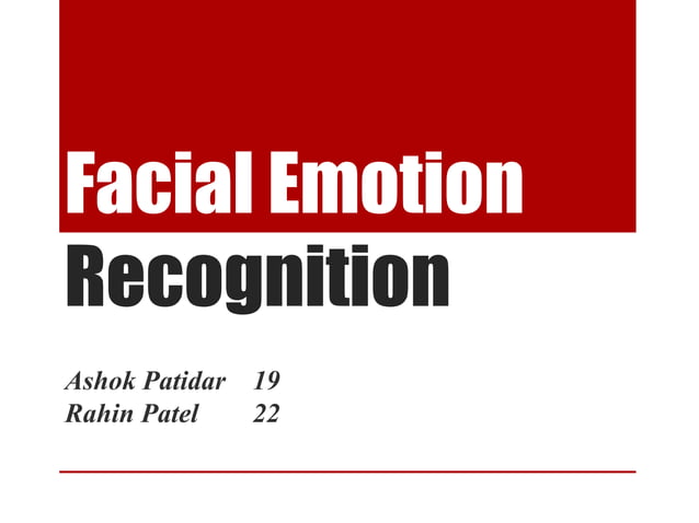 Facial emotion recognition | PPT
