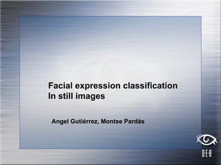 Facial expression classification
In still images

Angel Gutiérrez, Montse Pardàs
 