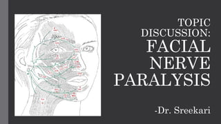 TOPIC
DISCUSSION:
FACIAL
NERVE
PARALYSIS
-Dr. Sreekari
 