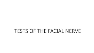 Anatomy and physiology of the facial nerve and its Topodiagnostic tests ...