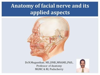 Facial nerve and its applied aspects-  pdf lecture notes by Prof.(Dr).N.Mugunthan.