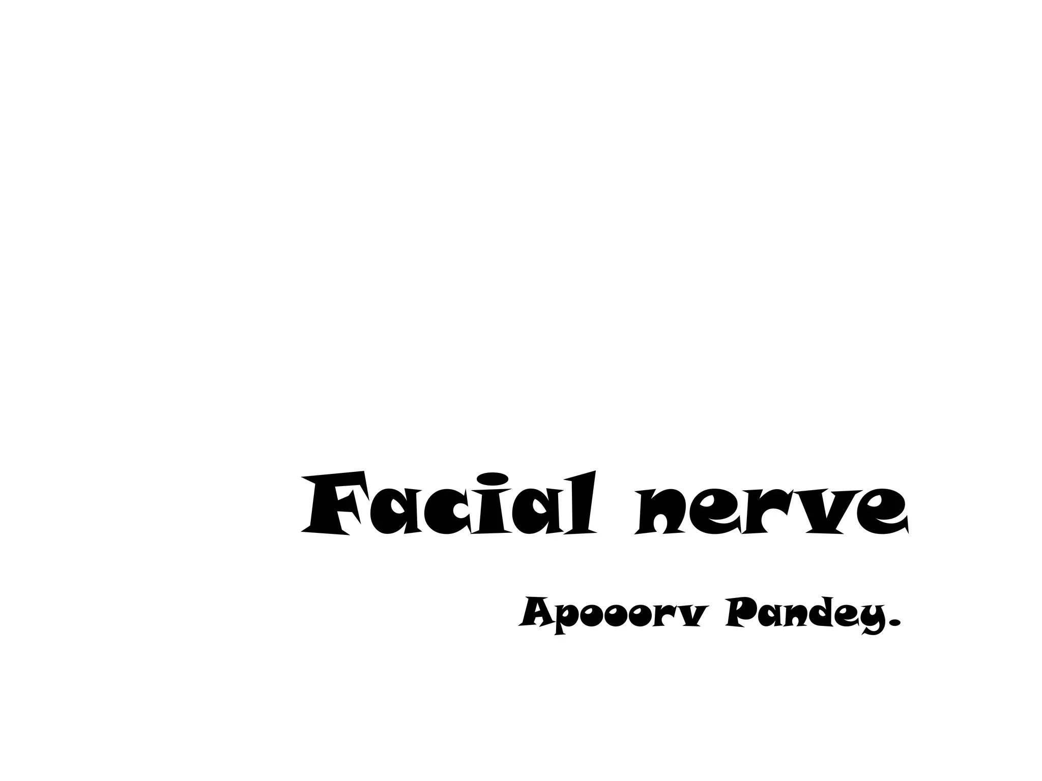Facial nerve
Apooorv Pandey.
 