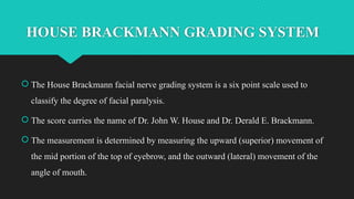 Hb Grading System FACIAL NERVE AND ITS APPLIED ANATOMY BY Dr. AASTHA DUBEY | PPTX