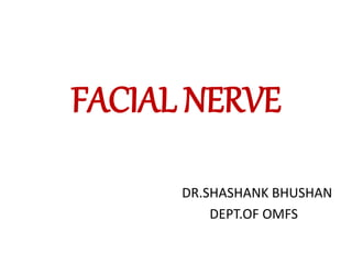 FACIAL NERVE
DR.SHASHANK BHUSHAN
DEPT.OF OMFS
 