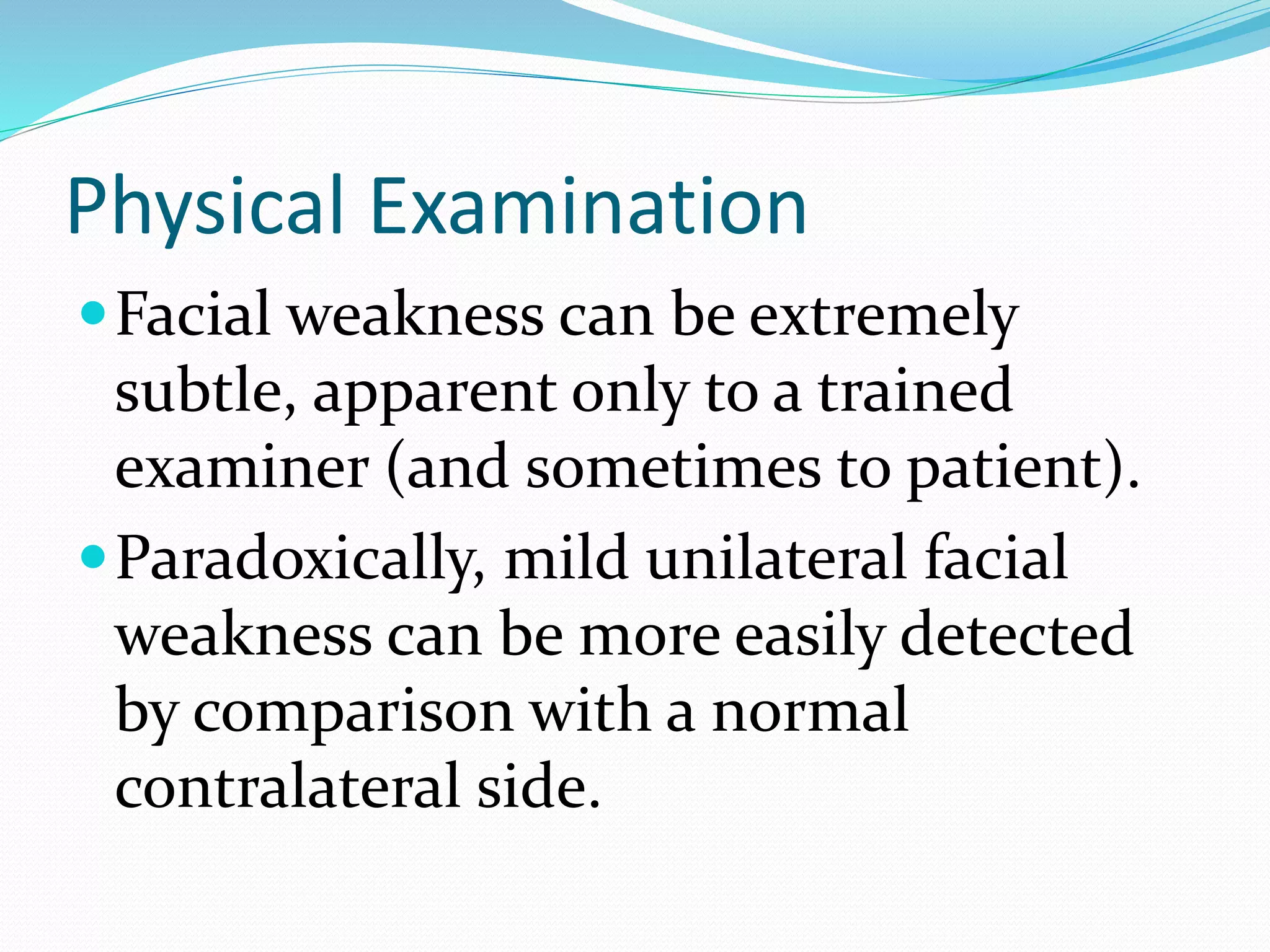 Facial nerve tests | PPTX | Ear, Nose and Throat Conditions | Diseases ...