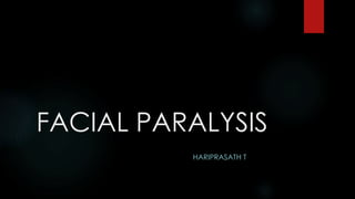 FACIAL PARALYSIS 
HARIPRASATH T 
 