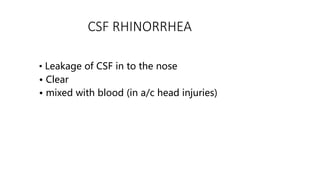 facial trauma and csf leak.pptxby dr junaid iqbal | PPTX