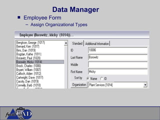 Data Manager Employee Form Assign Organizational Types 