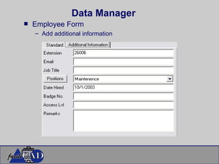 Data Manager Employee Form Add additional information 