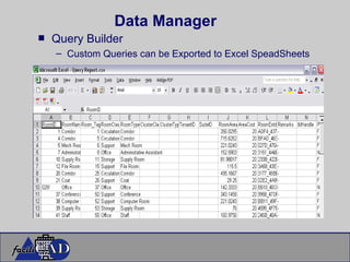 Data Manager Query Builder Custom Queries can be Exported to Excel SpeadSheets 