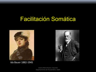 Facilitación Somática
Juliana María Bueno. Docente
Departamento de Psicoanálisis. UdeA
Ida Bauer 1882-1945
 