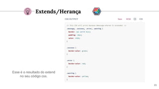 23
Extends/Herança
Esse é o resultado do extend
no seu código css.
 