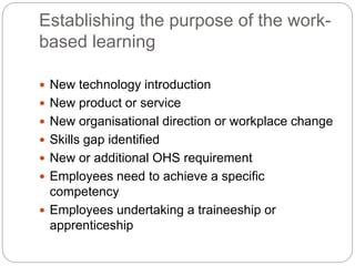 Facilitate work based learning | PPTX