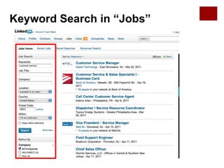 Keyword Search in “Jobs”
 