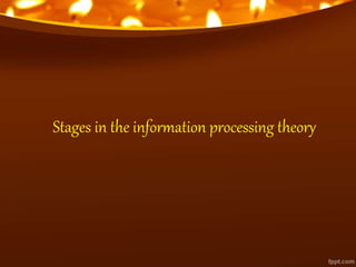 Stages in the information processing theory
 