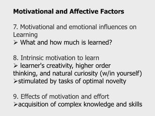 Facilitating learning a metacognitive process