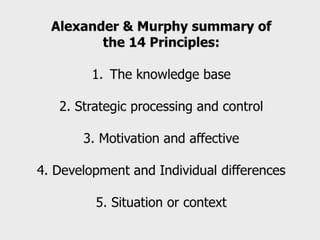 Facilitating learning a metacognitive process