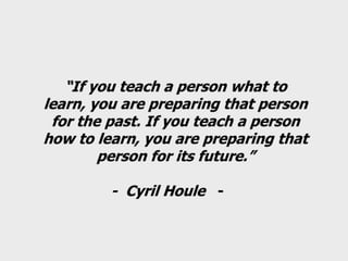 Facilitating learning a metacognitive process