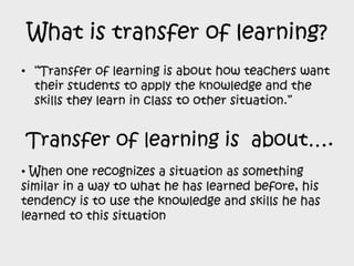 Facilitating learning a metacognitive process