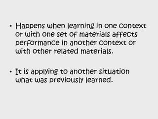 Facilitating learning a metacognitive process
