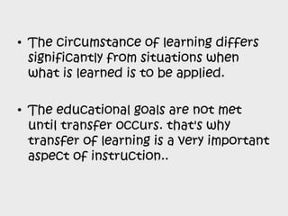 Facilitating learning a metacognitive process