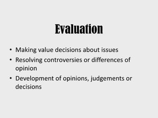 Facilitating learning a metacognitive process