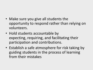 Facilitating learning a metacognitive process