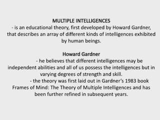 Facilitating learning 