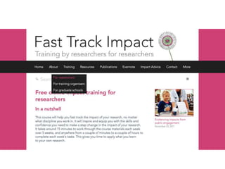 Facilitating research impact