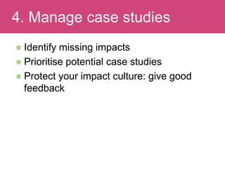 Facilitating research impact