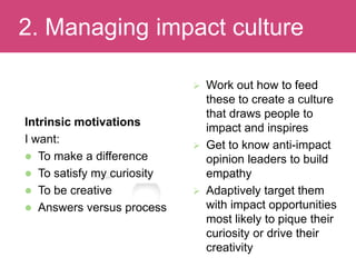 Facilitating research impact