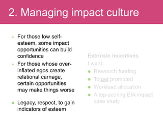 Facilitating research impact